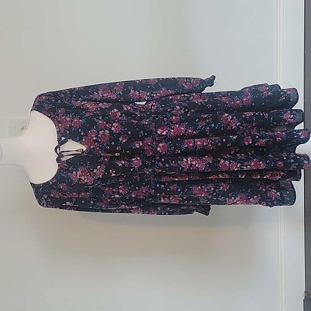 Torrid 2X Floral Ruffle Hem Smocked Waist Dress